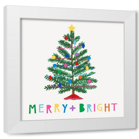 Colorful Christmas I White Modern Wood Framed Art Print by Barnes, Victoria