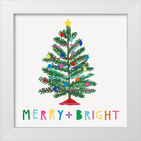 Colorful Christmas I White Modern Wood Framed Art Print by Barnes, Victoria