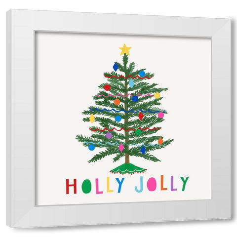 Colorful Christmas II White Modern Wood Framed Art Print by Barnes, Victoria