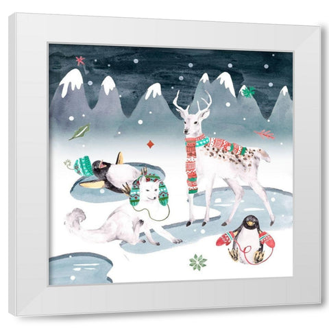 North Pole Friends II White Modern Wood Framed Art Print by Wang, Melissa