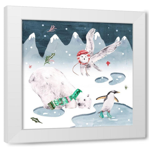 North Pole Friends IV White Modern Wood Framed Art Print by Wang, Melissa