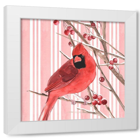 Winter Cardinal I White Modern Wood Framed Art Print by Warren, Annie