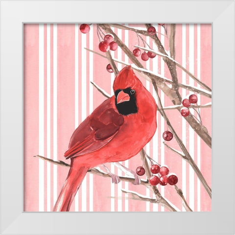Winter Cardinal I White Modern Wood Framed Art Print by Warren, Annie