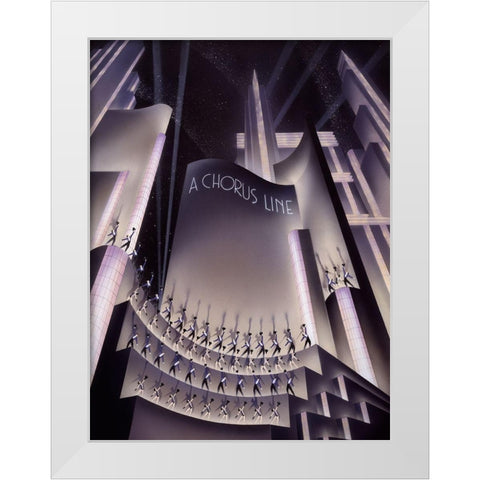 A Chorus Line White Modern Wood Framed Art Print by Hoppe, Robert