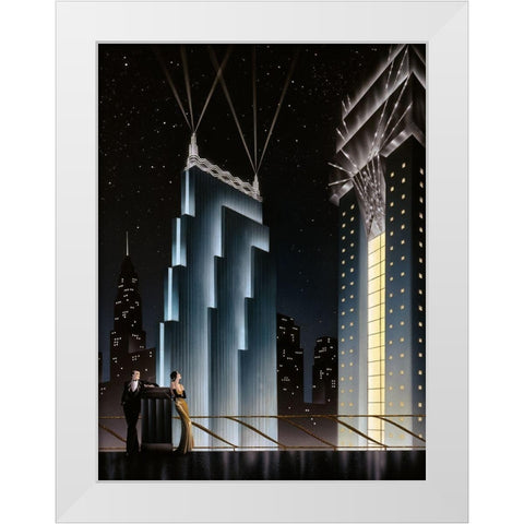 Into the Night White Modern Wood Framed Art Print by Hoppe, Robert