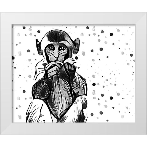 Motley Crew in B+W V White Modern Wood Framed Art Print by Aldridge, Ashley