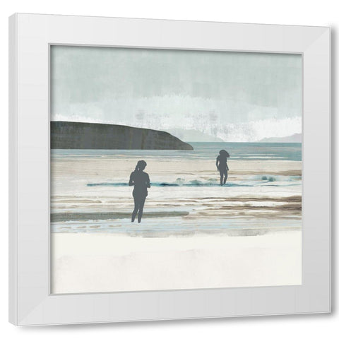Beach Walking II White Modern Wood Framed Art Print by Kouta, Flora
