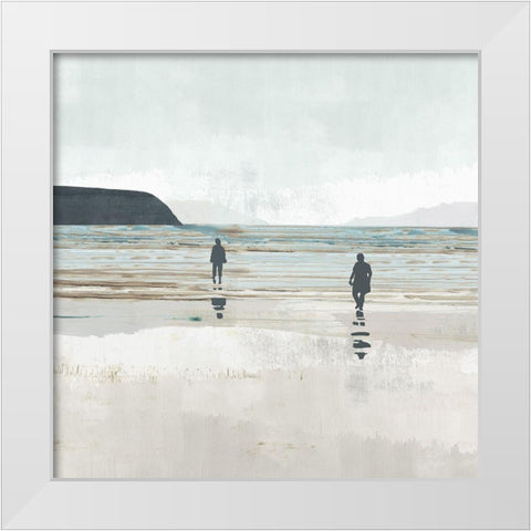Beach Walking III White Modern Wood Framed Art Print by Kouta, Flora