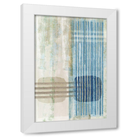 Blue Blue Horizon III White Modern Wood Framed Art Print by Kouta, Flora