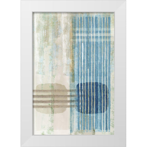 Blue Blue Horizon III White Modern Wood Framed Art Print by Kouta, Flora