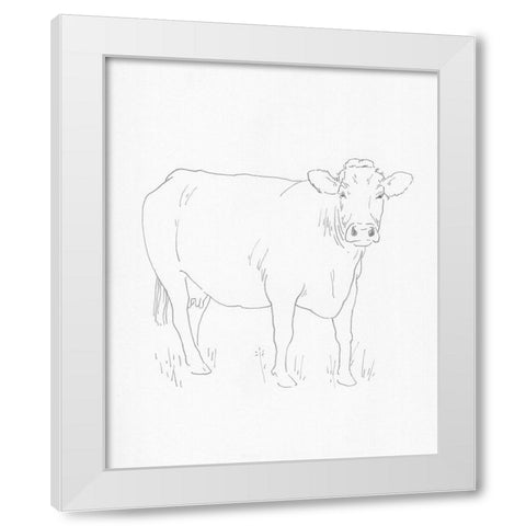 Limousin Cattle III White Modern Wood Framed Art Print by Green, Jacob
