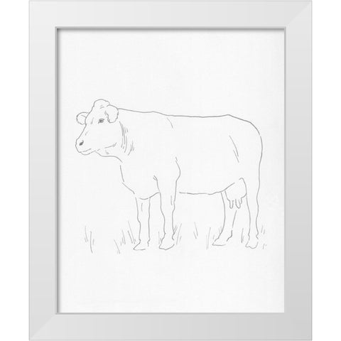 Limousin Cattle IV White Modern Wood Framed Art Print by Green, Jacob