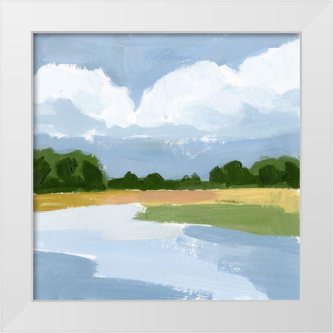 Lakeside Study III White Modern Wood Framed Art Print by Barnes, Victoria