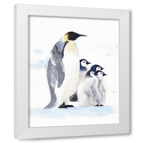Emperor Penguins I White Modern Wood Framed Art Print by Green, Jacob