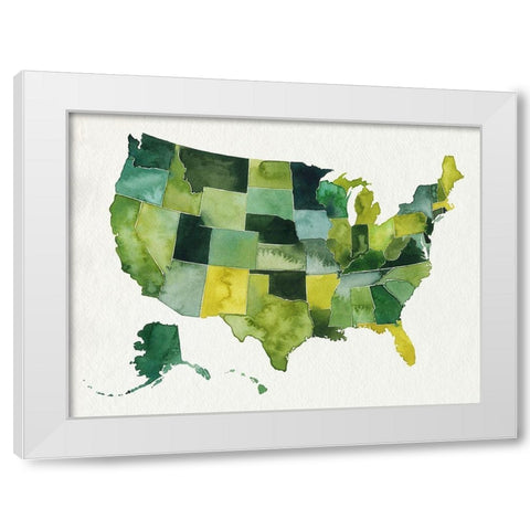 USA in Watercolor I White Modern Wood Framed Art Print by Popp, Grace