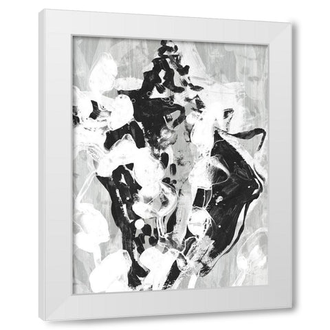 Ocean Inkblot I White Modern Wood Framed Art Print by Vess, June Erica
