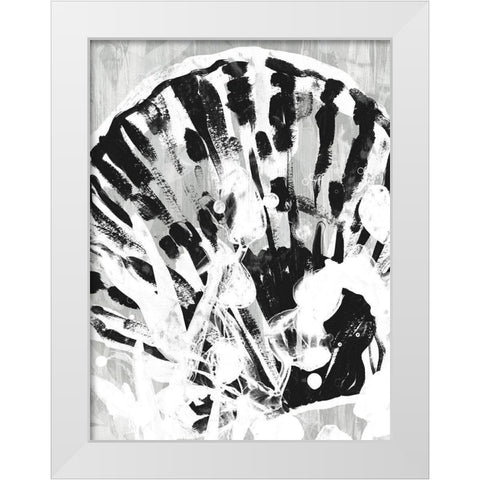 Ocean Inkblot II White Modern Wood Framed Art Print by Vess, June Erica