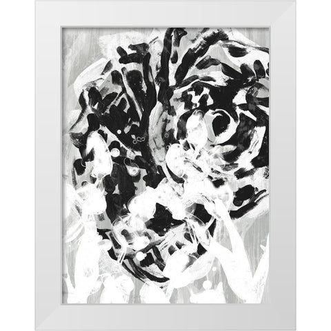 Ocean Inkblot III White Modern Wood Framed Art Print by Vess, June Erica