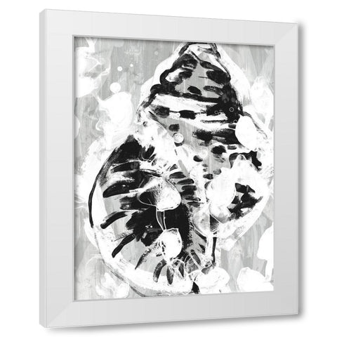 Ocean Inkblot IV White Modern Wood Framed Art Print by Vess, June Erica