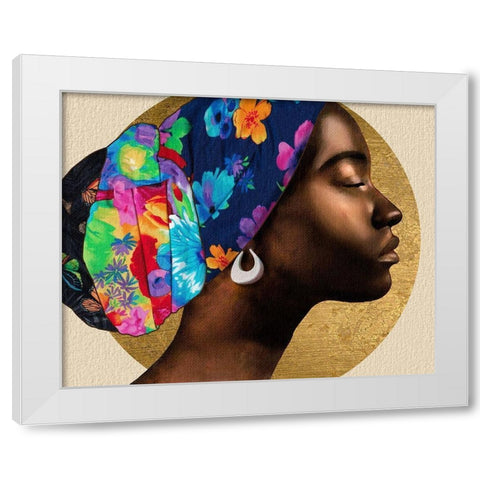 Golden Lady I White Modern Wood Framed Art Print by Saunders, Alonzo