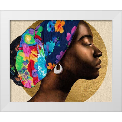 Golden Lady I White Modern Wood Framed Art Print by Saunders, Alonzo