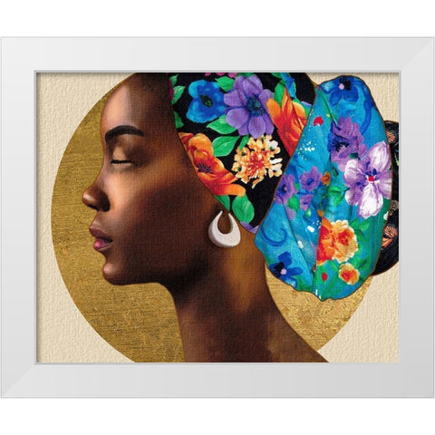 Golden Lady II White Modern Wood Framed Art Print by Saunders, Alonzo