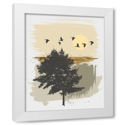 Returning Home White Modern Wood Framed Art Print by Saunders, Alonzo