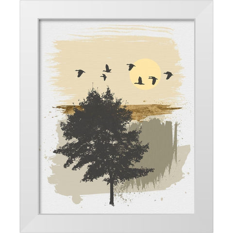 Returning Home White Modern Wood Framed Art Print by Saunders, Alonzo