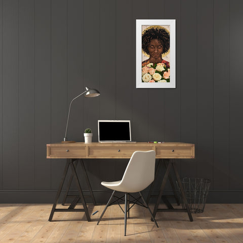 Meditation I White Modern Wood Framed Art Print by Saunders, Alonzo
