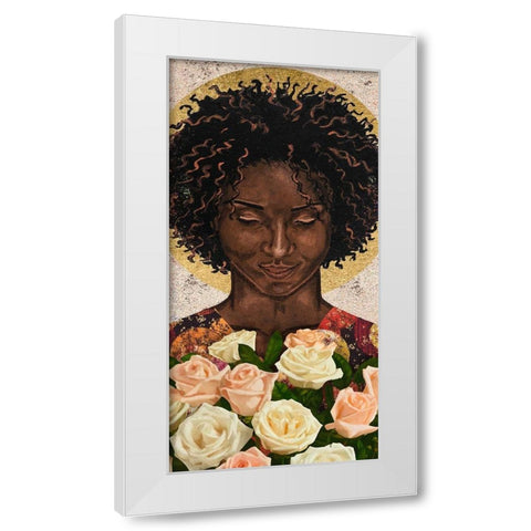 Meditation I White Modern Wood Framed Art Print by Saunders, Alonzo