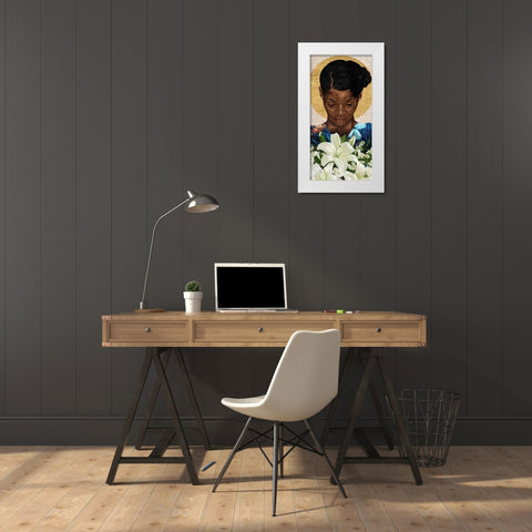 Meditation II White Modern Wood Framed Art Print by Saunders, Alonzo