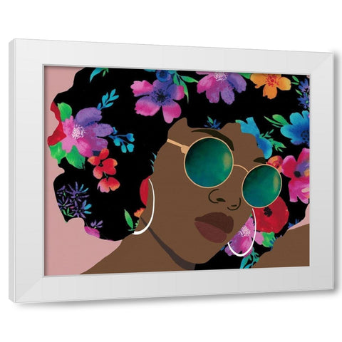 Butterfly Diva II White Modern Wood Framed Art Print by Saunders, Alonzo