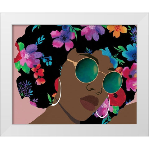 Butterfly Diva II White Modern Wood Framed Art Print by Saunders, Alonzo