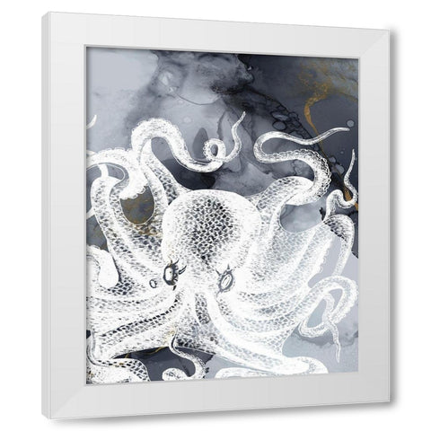 Octopus Ink II White Modern Wood Framed Art Print by Zalewski, Christine