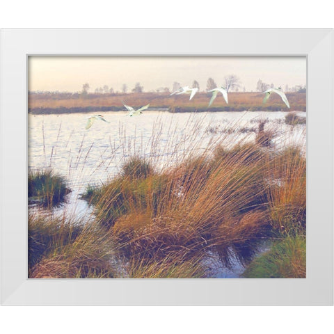 Marshland Hues I White Modern Wood Framed Art Print by Hunziker, Steve