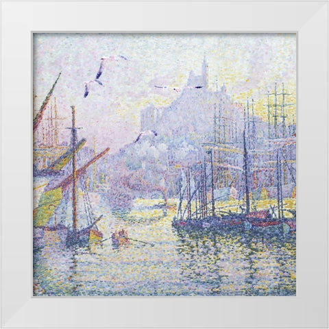 Pointillism I White Modern Wood Framed Art Print by Hunziker, Steve