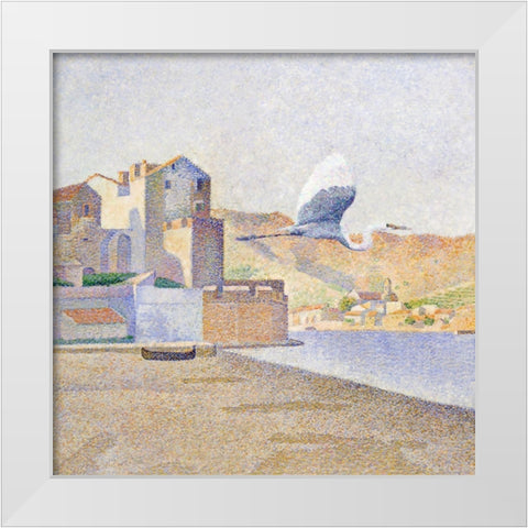 Pointillism II White Modern Wood Framed Art Print by Hunziker, Steve