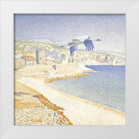 Pointillism IV White Modern Wood Framed Art Print by Hunziker, Steve
