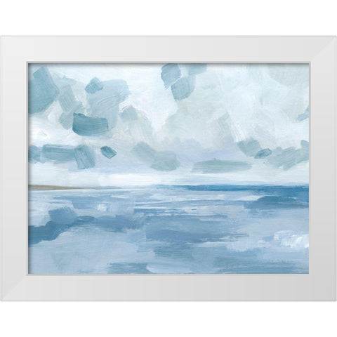 Calm Seascape I White Modern Wood Framed Art Print by Barnes, Victoria