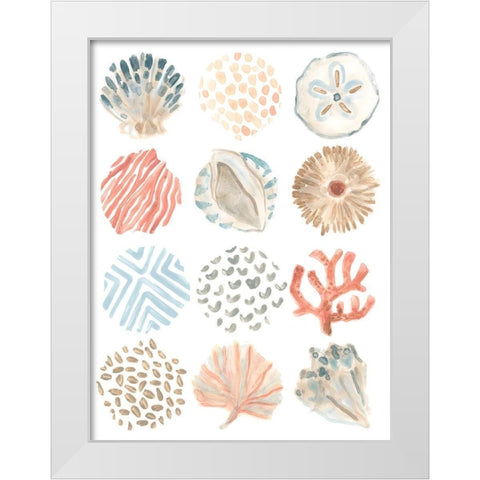 Ocean Patterns I White Modern Wood Framed Art Print by Vess, June Erica