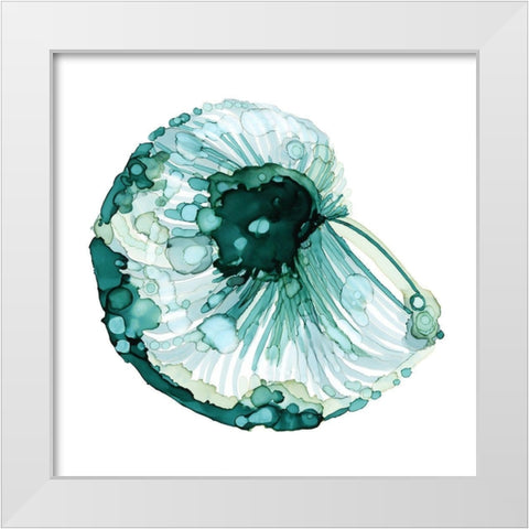 Blue Barnacle I White Modern Wood Framed Art Print by Popp, Grace