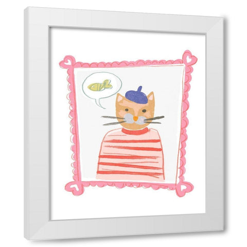 Cameo Characters I White Modern Wood Framed Art Print by Vess, June Erica