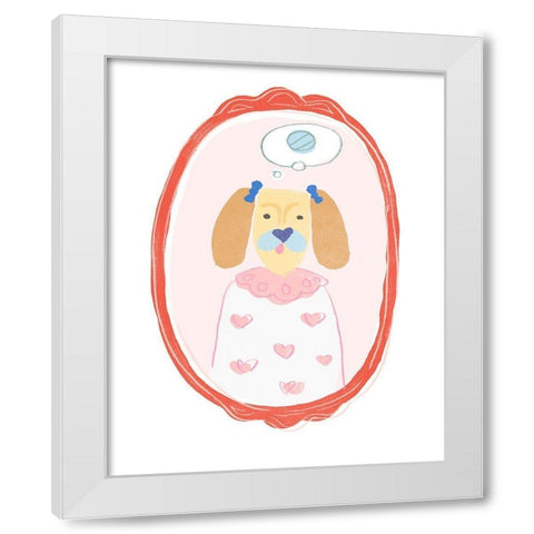 Cameo Characters III White Modern Wood Framed Art Print by Vess, June Erica