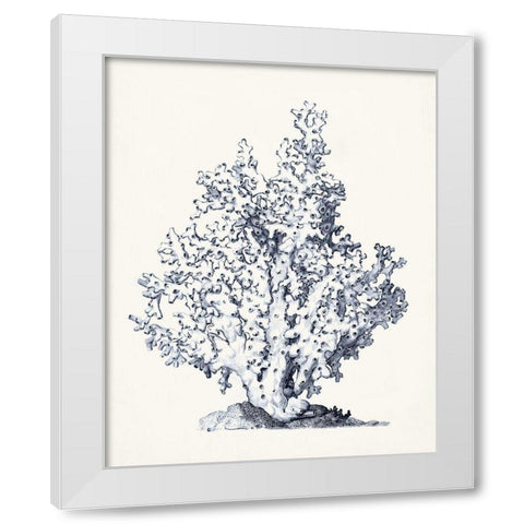 Blue Antique Coral I White Modern Wood Framed Art Print by Vision Studio