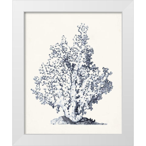 Blue Antique Coral I White Modern Wood Framed Art Print by Vision Studio