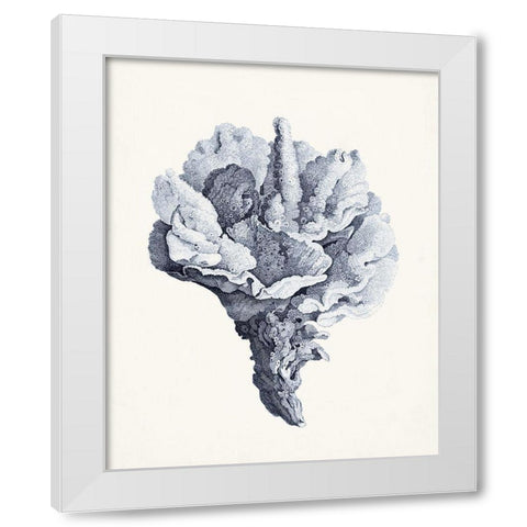 Blue Antique Coral III White Modern Wood Framed Art Print by Vision Studio