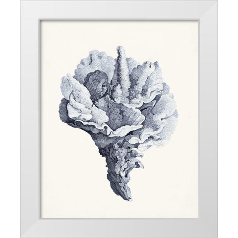 Blue Antique Coral III White Modern Wood Framed Art Print by Vision Studio