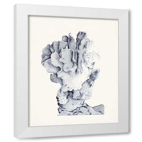 Blue Antique Coral IV White Modern Wood Framed Art Print by Vision Studio