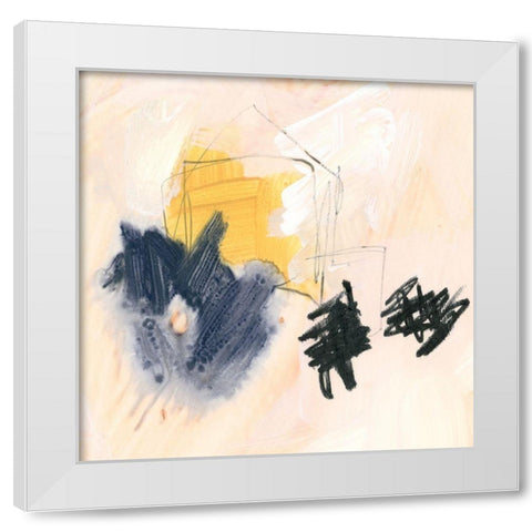 Yellow Ochre Splotch I White Modern Wood Framed Art Print by Parker, Jennifer Paxton