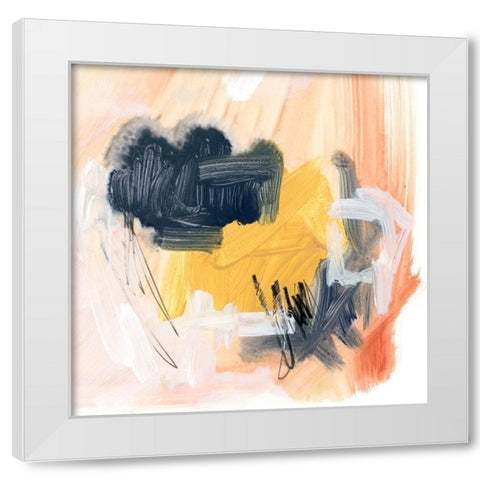 Yellow Ochre Splotch V White Modern Wood Framed Art Print by Parker, Jennifer Paxton